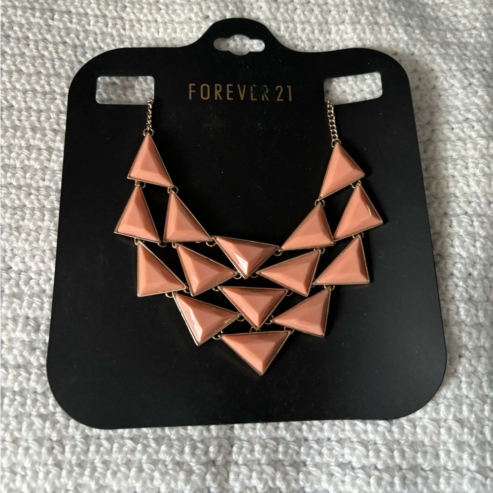 Peachy/pink triangle necklace